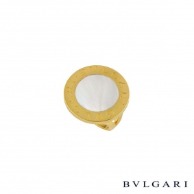 Bvlgari 18k Yellow Gold and Mother of Pearl Dress Ring 